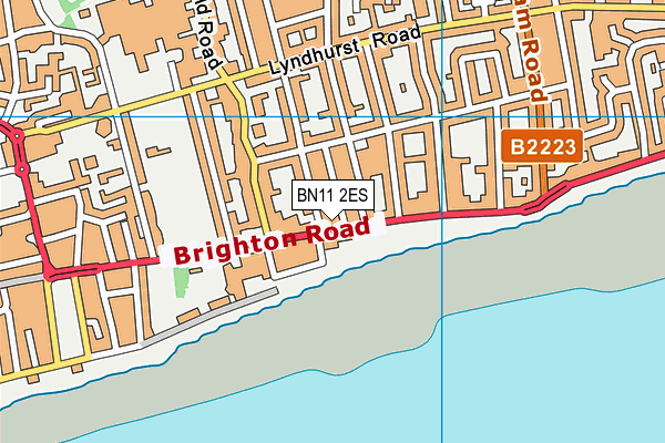 BN11 2ES map - OS VectorMap District (Ordnance Survey)