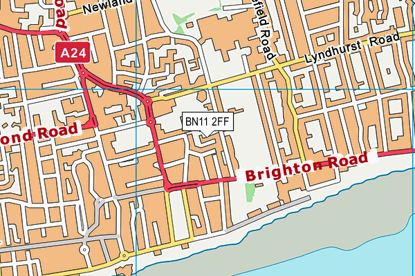 BN11 2FF map - OS VectorMap District (Ordnance Survey)