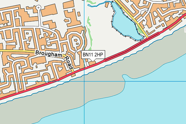 Brooklands Golf Club (Closed) map (BN11 2HP) - OS VectorMap District (Ordnance Survey)