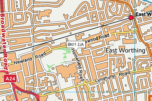 BN11 2JA map - OS VectorMap District (Ordnance Survey)