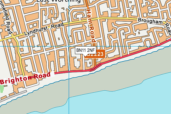 BN11 2NF map - OS VectorMap District (Ordnance Survey)
