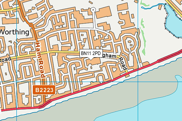 BN11 2PD map - OS VectorMap District (Ordnance Survey)