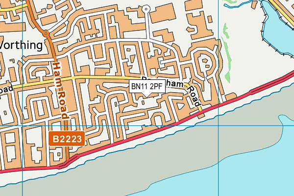 BN11 2PF map - OS VectorMap District (Ordnance Survey)