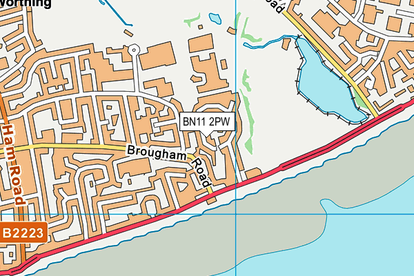 BN11 2PW map - OS VectorMap District (Ordnance Survey)