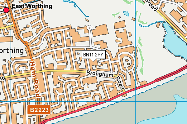 BN11 2PY map - OS VectorMap District (Ordnance Survey)