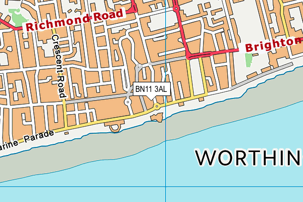 Map of TOY'S FLYING WOK (WORTHING) LTD at district scale