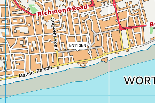 BN11 3BN map - OS VectorMap District (Ordnance Survey)