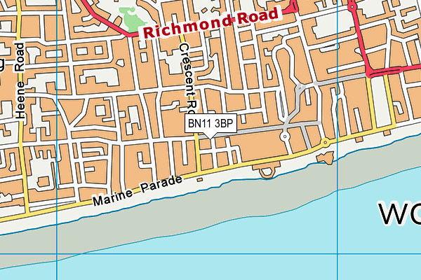 BN11 3BP map - OS VectorMap District (Ordnance Survey)