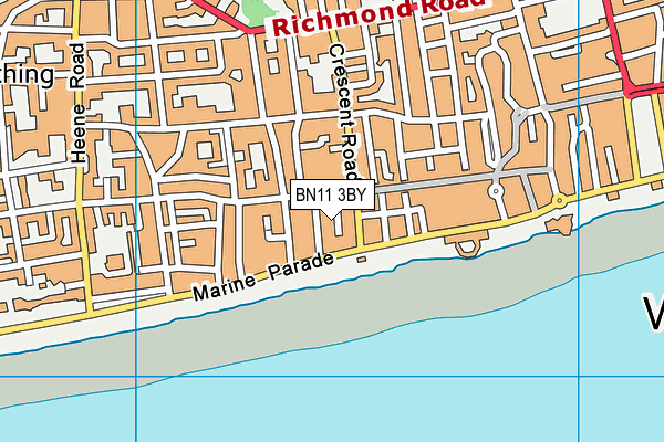 BN11 3BY map - OS VectorMap District (Ordnance Survey)