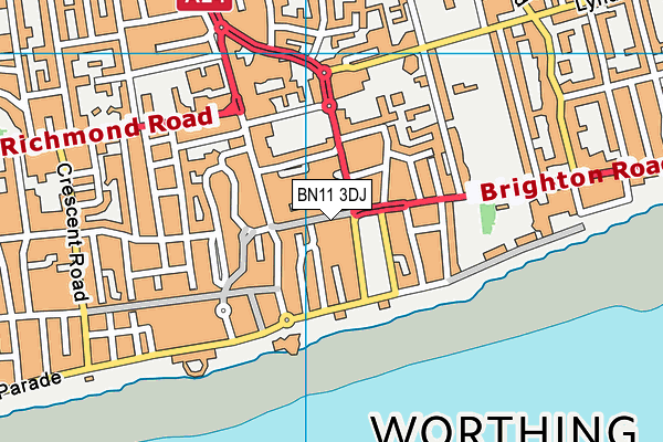 BN11 3DJ map - OS VectorMap District (Ordnance Survey)