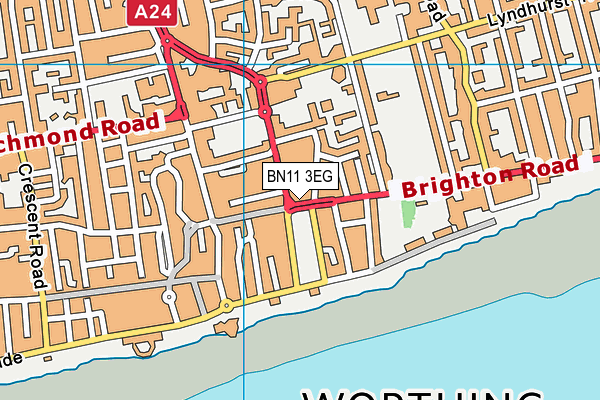 BN11 3EG map - OS VectorMap District (Ordnance Survey)