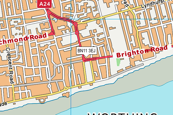 BN11 3EJ map - OS VectorMap District (Ordnance Survey)