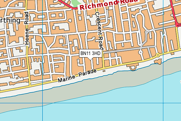 BN11 3HD map - OS VectorMap District (Ordnance Survey)