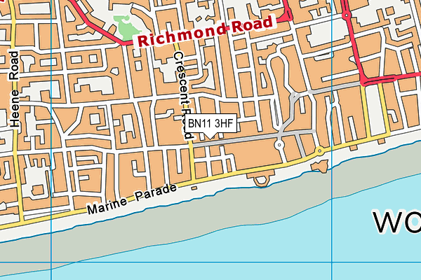 BN11 3HF map - OS VectorMap District (Ordnance Survey)