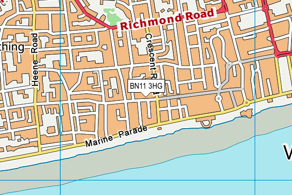 BN11 3HG map - OS VectorMap District (Ordnance Survey)