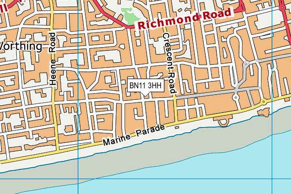 BN11 3HH map - OS VectorMap District (Ordnance Survey)