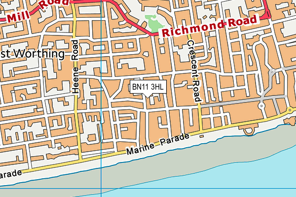 BN11 3HL map - OS VectorMap District (Ordnance Survey)