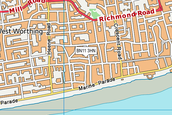 BN11 3HN map - OS VectorMap District (Ordnance Survey)