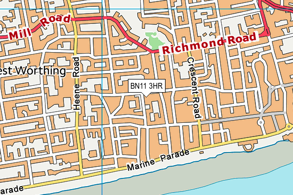 BN11 3HR map - OS VectorMap District (Ordnance Survey)