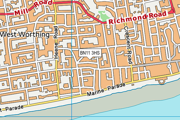 BN11 3HS map - OS VectorMap District (Ordnance Survey)