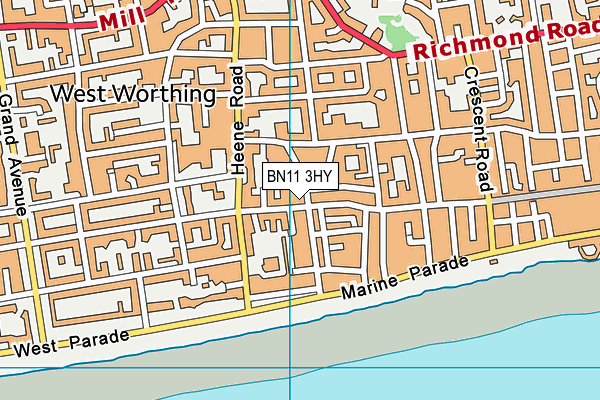BN11 3HY map - OS VectorMap District (Ordnance Survey)