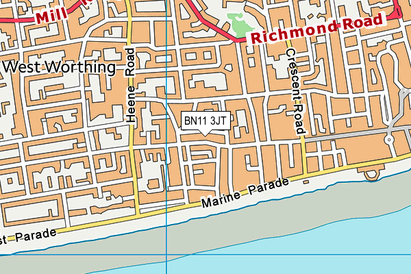 BN11 3JT map - OS VectorMap District (Ordnance Survey)