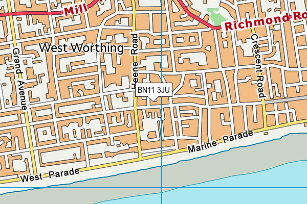 BN11 3JU map - OS VectorMap District (Ordnance Survey)