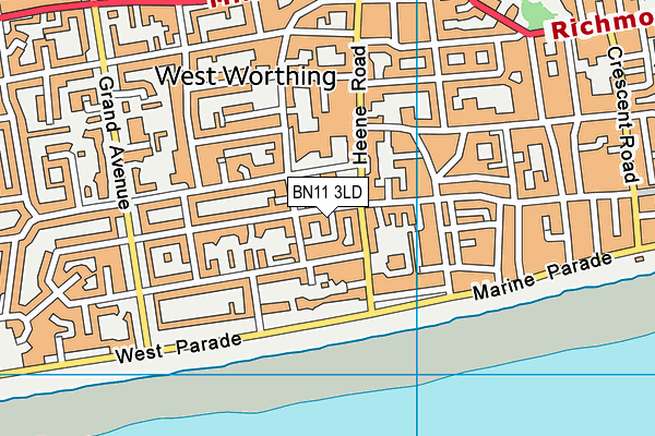 BN11 3LD map - OS VectorMap District (Ordnance Survey)