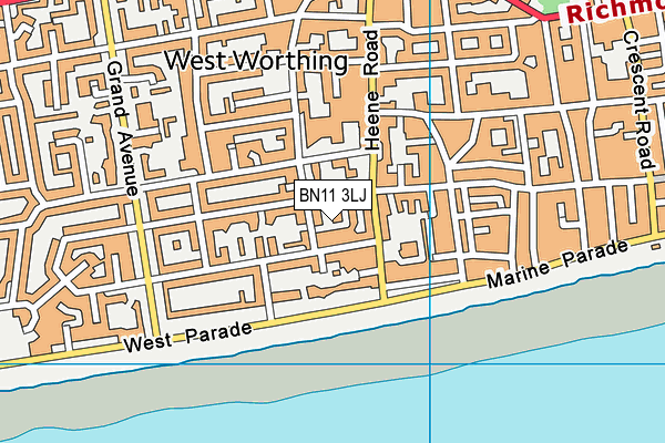 BN11 3LJ map - OS VectorMap District (Ordnance Survey)