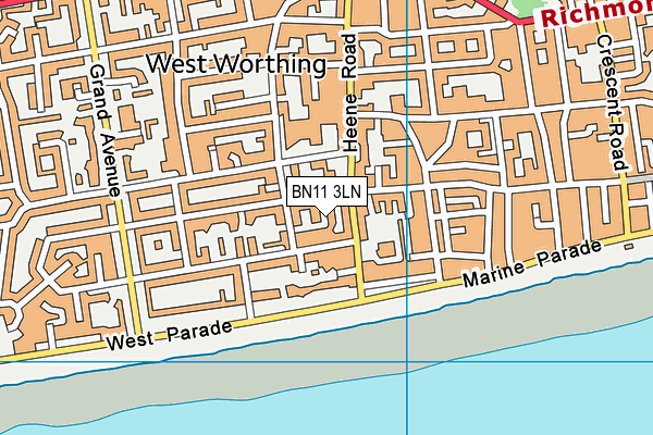 BN11 3LN map - OS VectorMap District (Ordnance Survey)