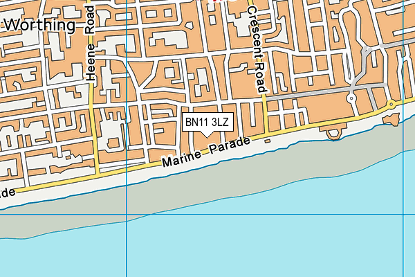 BN11 3LZ map - OS VectorMap District (Ordnance Survey)