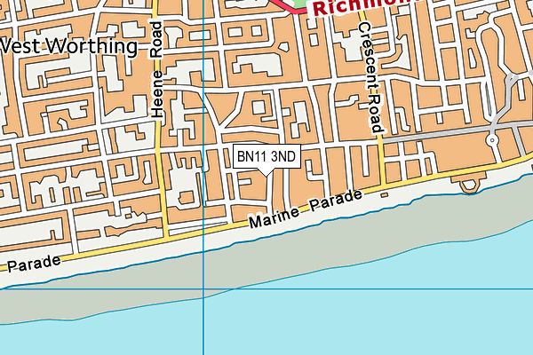 BN11 3ND map - OS VectorMap District (Ordnance Survey)