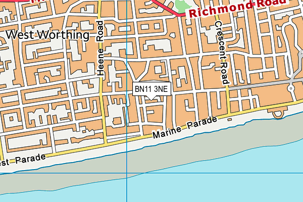 BN11 3NE map - OS VectorMap District (Ordnance Survey)