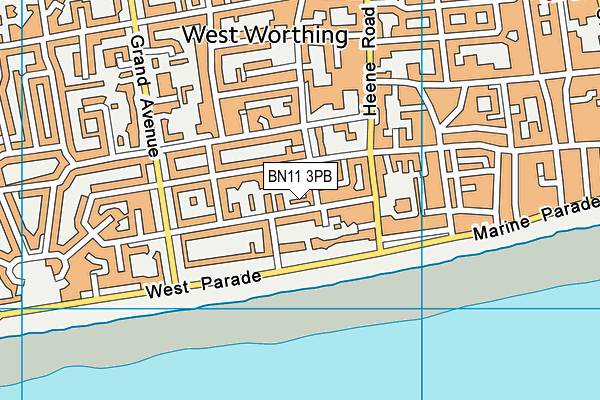 BN11 3PB map - OS VectorMap District (Ordnance Survey)