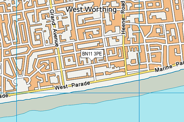 BN11 3PE map - OS VectorMap District (Ordnance Survey)