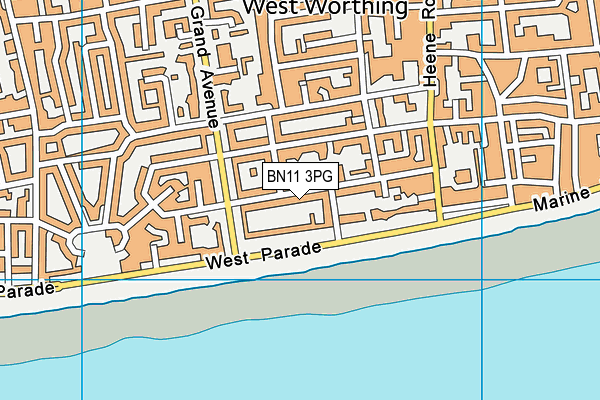 BN11 3PG map - OS VectorMap District (Ordnance Survey)