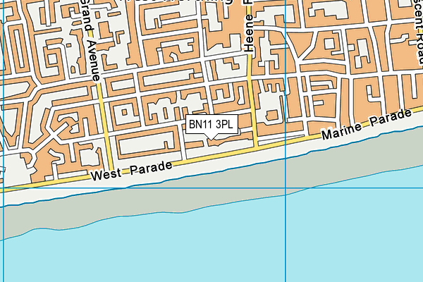 BN11 3PL map - OS VectorMap District (Ordnance Survey)