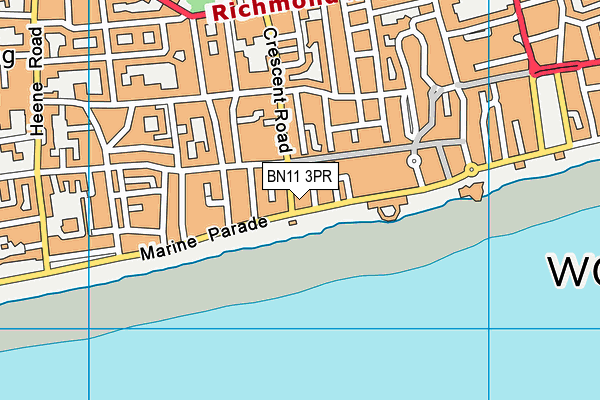 BN11 3PR map - OS VectorMap District (Ordnance Survey)