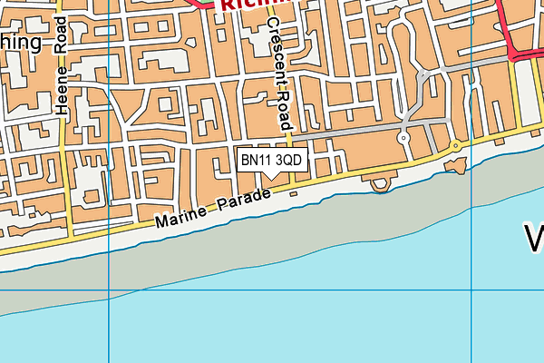 BN11 3QD map - OS VectorMap District (Ordnance Survey)