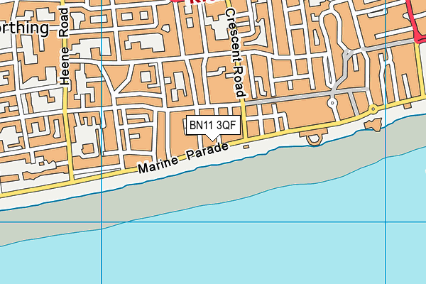 BN11 3QF map - OS VectorMap District (Ordnance Survey)