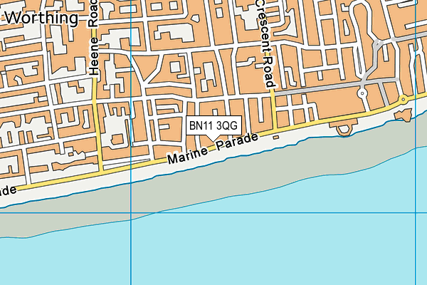 BN11 3QG map - OS VectorMap District (Ordnance Survey)