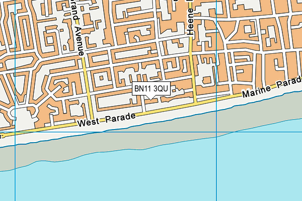 BN11 3QU map - OS VectorMap District (Ordnance Survey)