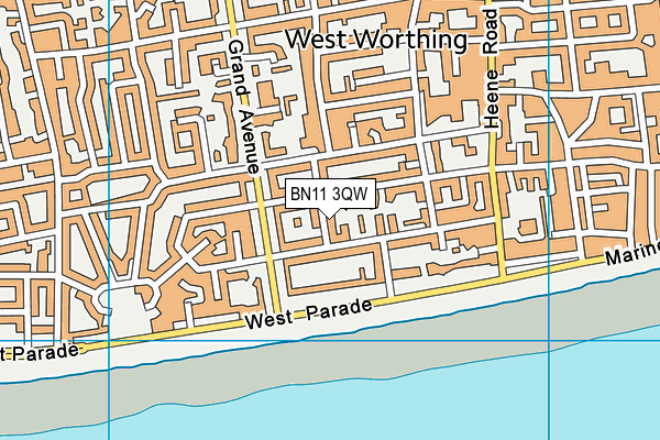BN11 3QW map - OS VectorMap District (Ordnance Survey)
