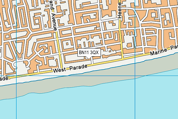 BN11 3QX map - OS VectorMap District (Ordnance Survey)