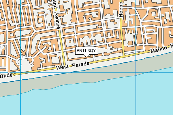 BN11 3QY map - OS VectorMap District (Ordnance Survey)