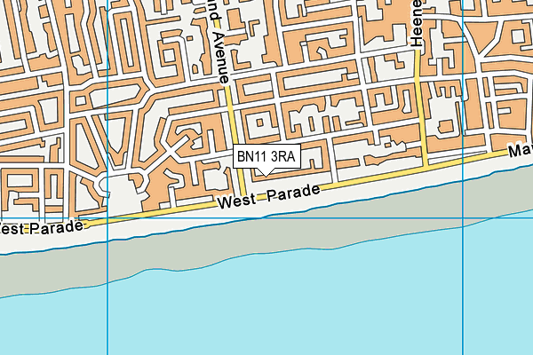 BN11 3RA map - OS VectorMap District (Ordnance Survey)