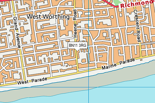 BN11 3RG map - OS VectorMap District (Ordnance Survey)