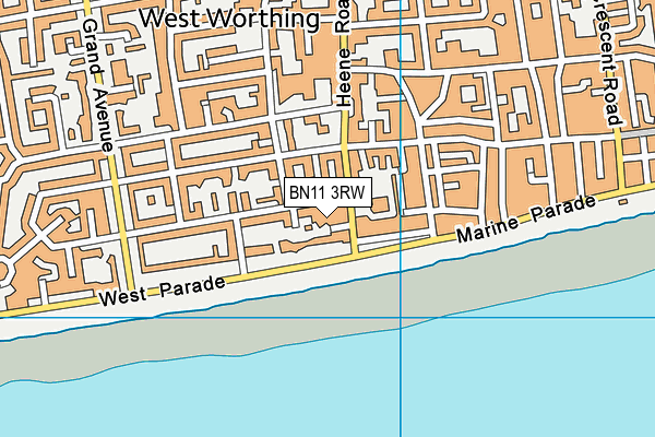 BN11 3RW map - OS VectorMap District (Ordnance Survey)