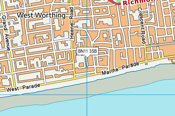 BN11 3SB map - OS VectorMap District (Ordnance Survey)