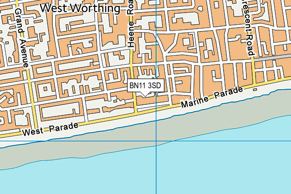 BN11 3SD map - OS VectorMap District (Ordnance Survey)
